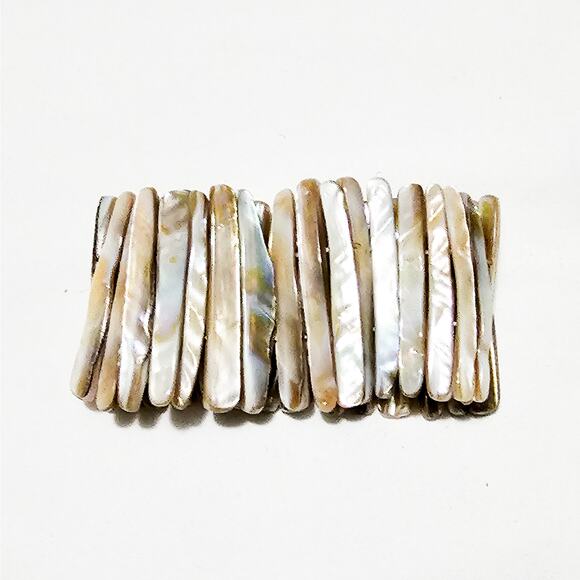 Boutique Abalone shell large shard stretchy bracelet - Picture 2 of 10